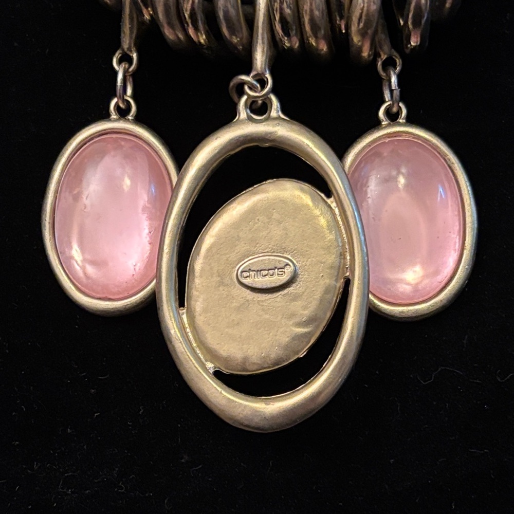Chicos Pink and Gold Pendant Necklace - Picture 2 of 4